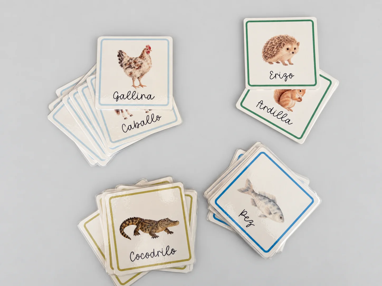 Tarjetas nomenclatura de animales con 3 niveles